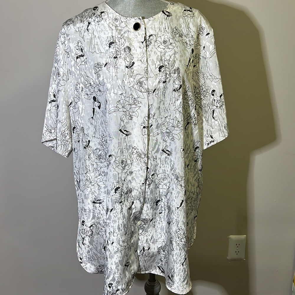 White Blouse with Design